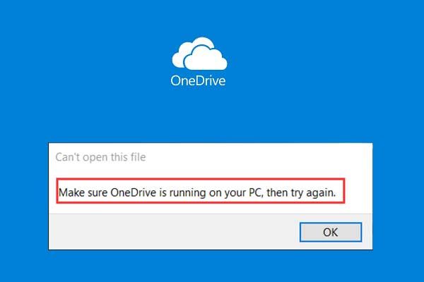уверете се, че onedrive работи на миниатюрата на вашия компютър