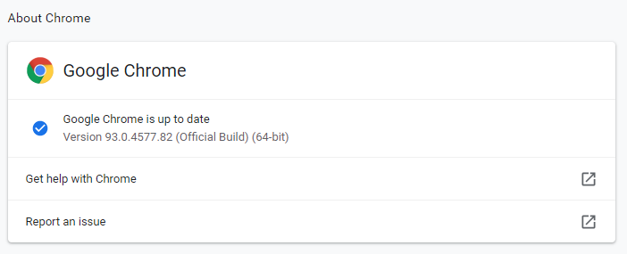 проверете актуализациите на Goggle Chrome