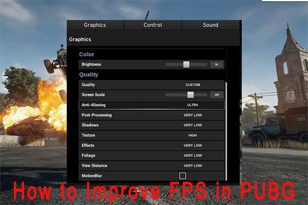 hoe fps in pubg-miniatuur te verbeteren