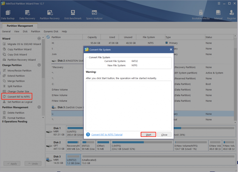 แปลง FAT เป็น NTFS โดยใช้ไซต์นี้