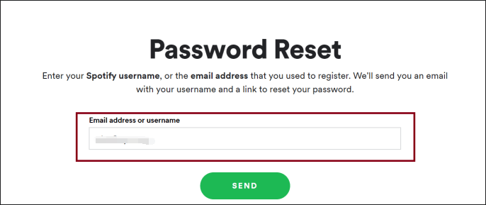 reset je wachtwoord voor Spotify