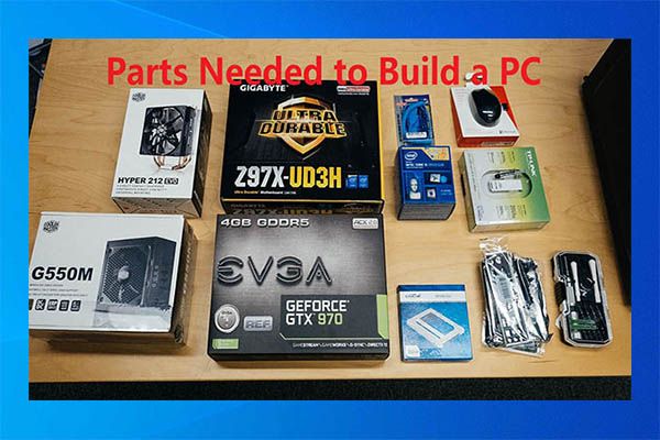 onderdelen die nodig zijn om een ​​pc-thumbnail te bouwen