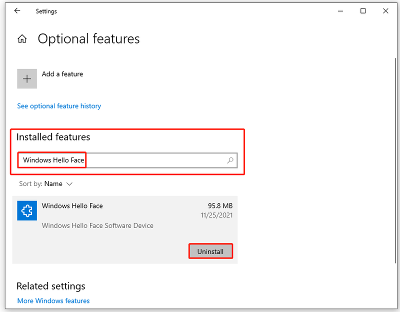 преинсталирайте Windows Hello Face