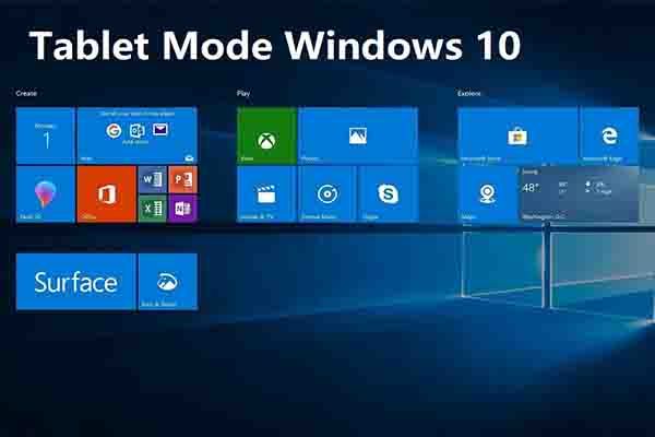 миниатюра на режим на таблет win10