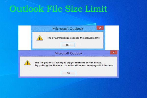 Outlook bestandsgrootte limiet thumbnail