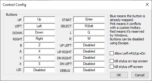   DeSmuME Control Config