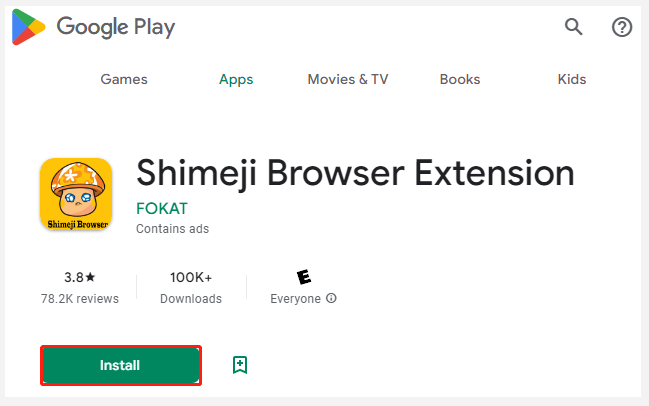   installer Shimeji fra Google Play Butik