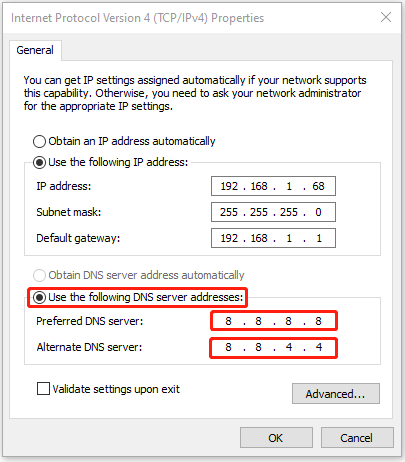 Измените настройки DNS