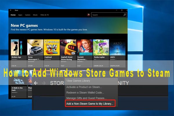 voeg Windows Store-games toe aan Steam-miniatuur