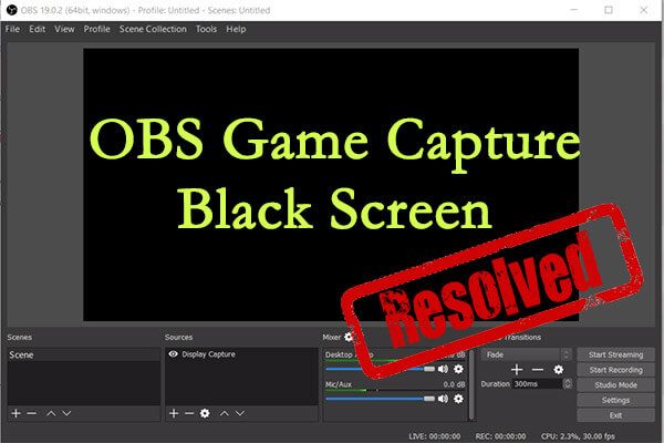 obs game capture sort skærm thumbnail