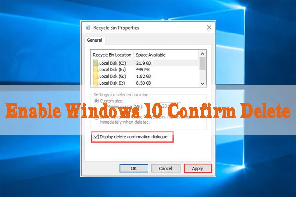 win10 bekræft sletning af thumbnail
