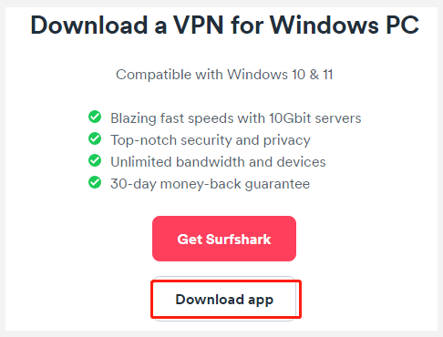 скачать Surfshark для Windows