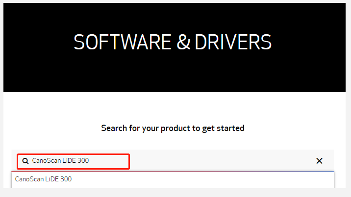 vælg CanoScan LiDE 300-driver