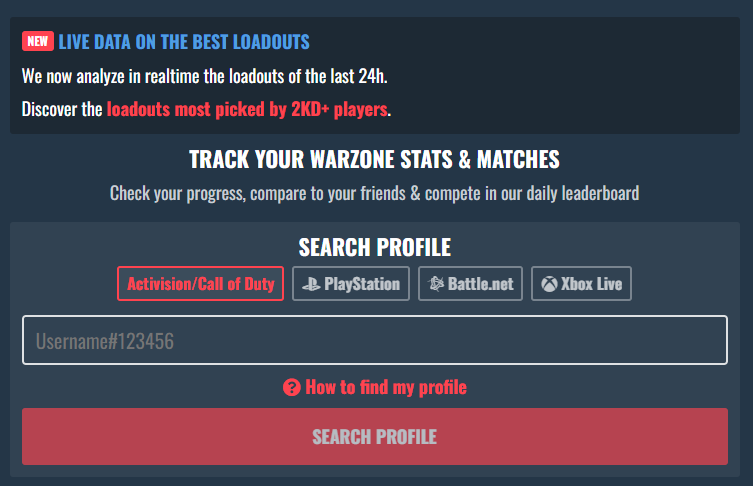 проверить статистику Warzone через wzstats.gg