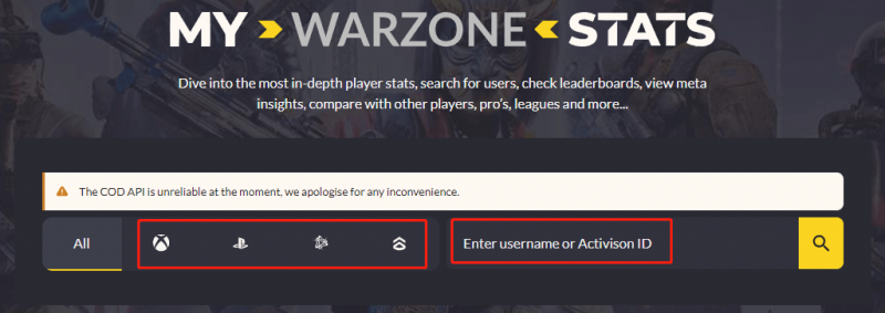 проверить статистику Warzone через mystats.gg