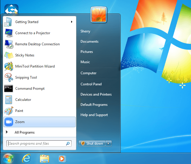 Zoom desktop-klient på Windows 7