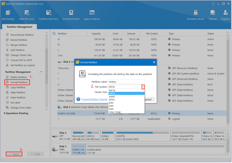   formattare un USB utilizzando Partition Magic