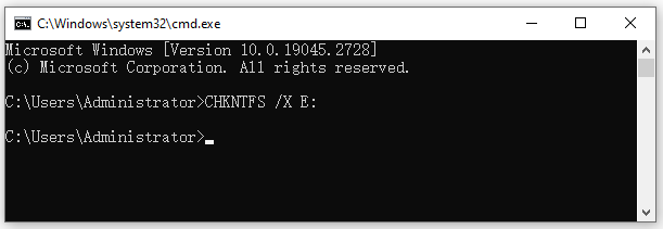   voer CHKDSK X uit