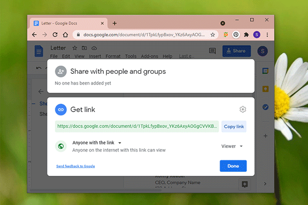 hoe een Google-documentminiatuur te delen