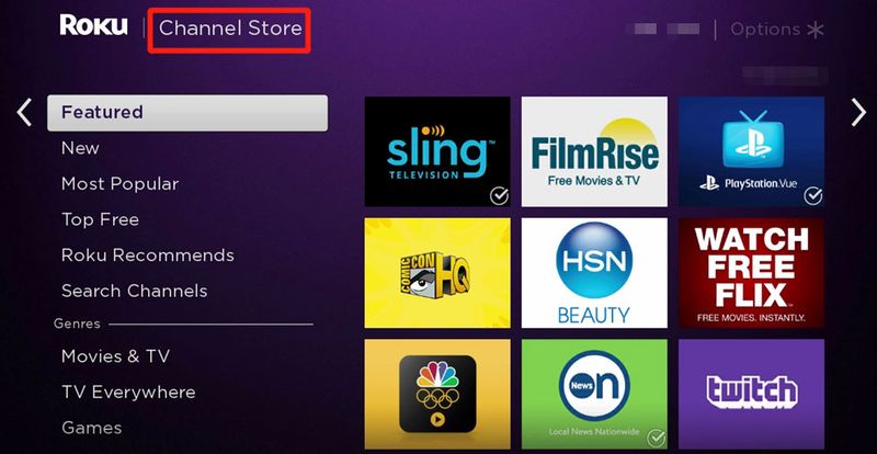 изберете Channel Store