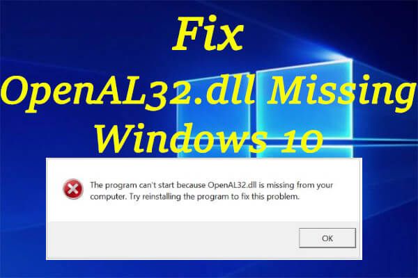 openal32 dll ontbrekende miniatuur