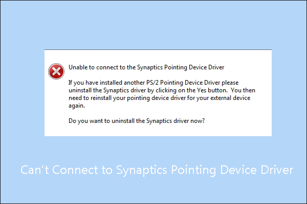 kan geen verbinding maken synaptics aanwijsapparaat driver thumbnail