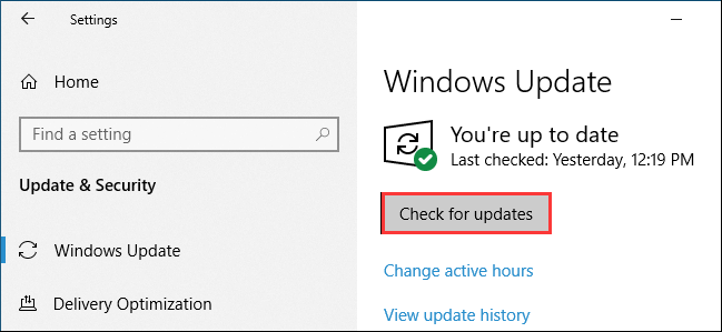 актуализиране на Windows