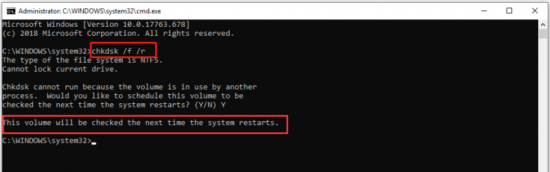   voer CHKDSK uit om de harde schijf te controleren