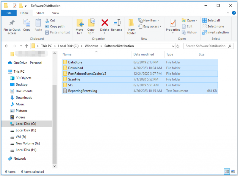   eliminare la cartella SoftwareDistribution