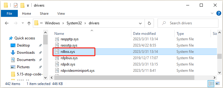 скопируйте системный файл rdbss