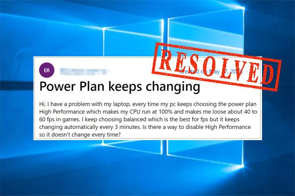win10 energieplan blijft miniatuur veranderen