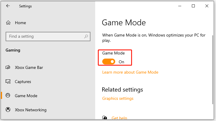   lubage mängurežiim Windows 10-s