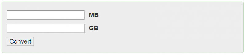 converteer MB naar GB