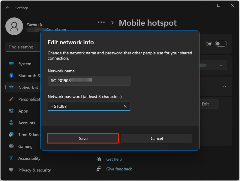 maak een mobiele hotspot op Windows 11 3