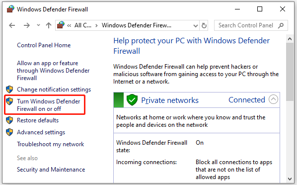 Windows Defender Firewall