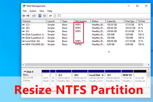 Größe der NTFS-Partition ändern