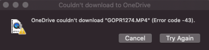   OneDrive'i veakood 43