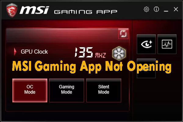 msi gaming-app opent geen thumbnail