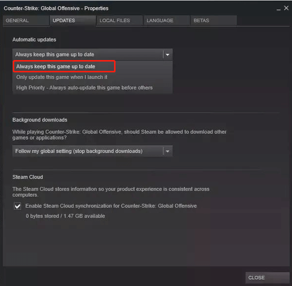Houd dit spel altijd up-to-date