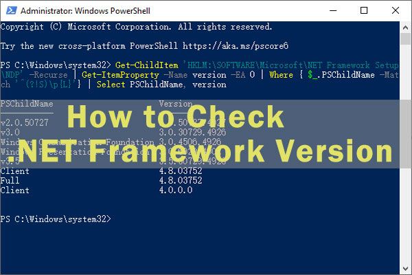 hoe de net framework-versieminiatuur te controleren