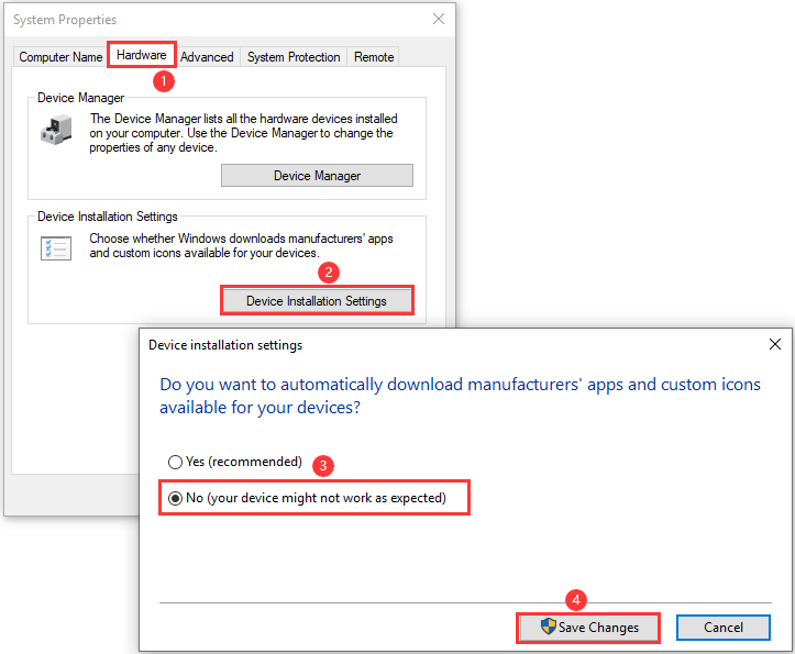 не позволява на Windows да актуализира драйвери на устройства
