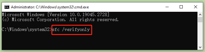   verificare l'integrità del file di informazioni sul volume in CMD
