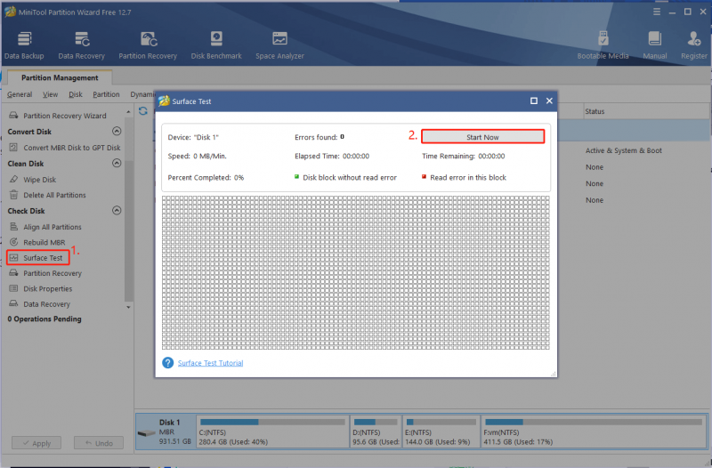 seleziona Surface Test su questo sito