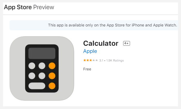 download lommeregner fra App Store