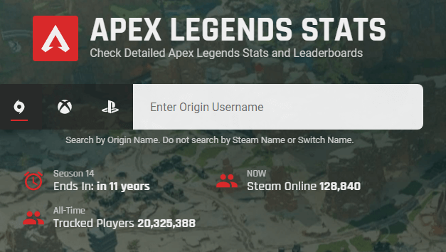 se Apex Legends-statistikker
