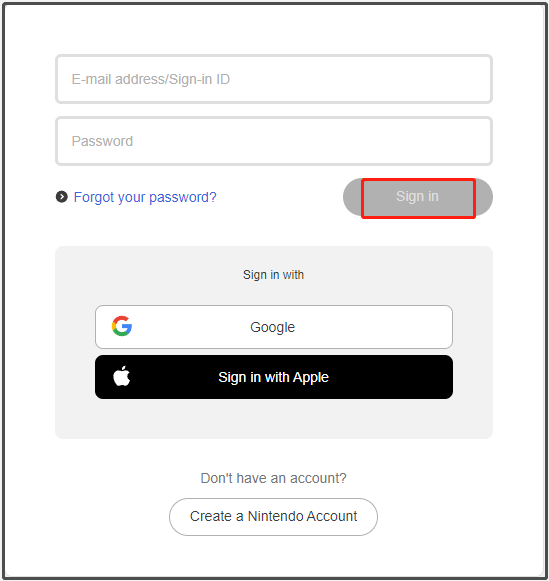 ลงชื่อเข้าใช้ Nintendo Switch