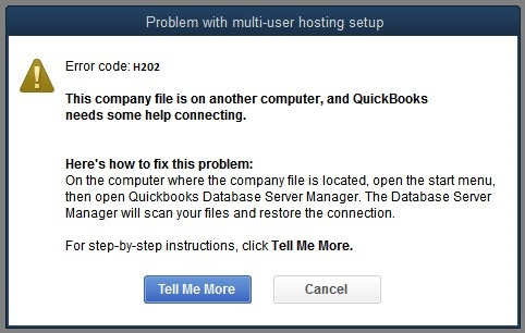 QuickBooks fejl H202