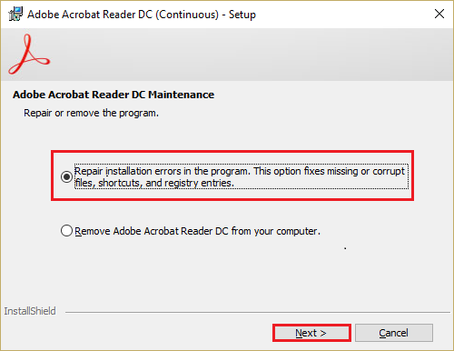 Восстановить Adobe Acrobat Reader