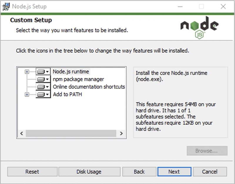   installer Node js og NPM på Windows