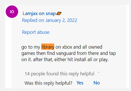 пользовательский отчет из ответов на форуме Microsoft